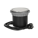 141127 - Flush-fitting furniture socket with USB charger and 1.5m cable, INOX power supply: 230V AC, number of sockets: 3x16A/230V AC, output USB charger: 5V DC/1050mAx2, max. load: 3680W