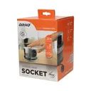 141126 - Flush-fitting furniture socket with 1.5m cable, INOX power supply: 230V AC, number of sockets: 4x16A/230V AC, max. load: 3680W, protection rating: IP20