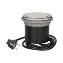 141126 - Flush-fitting furniture socket with 1.5m cable, INOX power supply: 230V AC, number of sockets: 4x16A/230V AC, max. load: 3680W, protection rating: IP20
