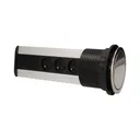 141123 - Pop up desk socket ⌀10cm with USB chargers and 1.8m cable, INOX 3 x 230V AC/16A; 3680W; IP20; cabel lenght 1,8 m, 2xUSB; for use in furniture, INOX