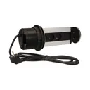 141123 - Pop up desk socket ⌀10cm with USB chargers and 1.8m cable, INOX 3 x 230V AC/16A; 3680W; IP20; cabel lenght 1,8 m, 2xUSB; for use in furniture, INOX