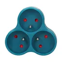 140893 - Triple socket outlet, turquoise Three-socket splitter with grounding, suitable for any interior where additional sockets are required.