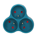 140893 - Triple socket outlet, turquoise Three-socket splitter with grounding, suitable for any interior where additional sockets are required.