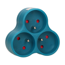 140893 - Triple socket outlet, turquoise Three-socket splitter with grounding, suitable for any interior where additional sockets are required.