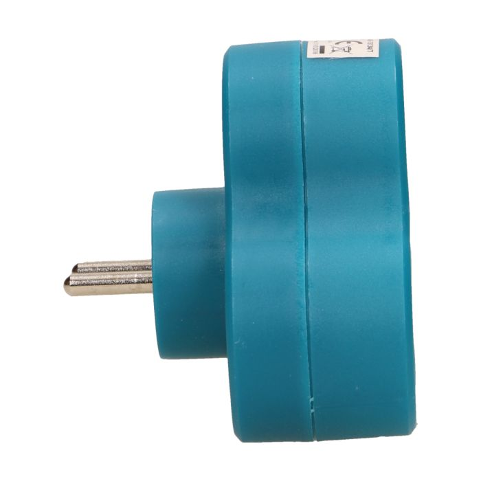 140893 - Triple socket outlet, turquoise Three-socket splitter with grounding, suitable for any interior where additional sockets are required.