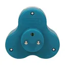 140893 - Triple socket outlet, turquoise Three-socket splitter with grounding, suitable for any interior where additional sockets are required.