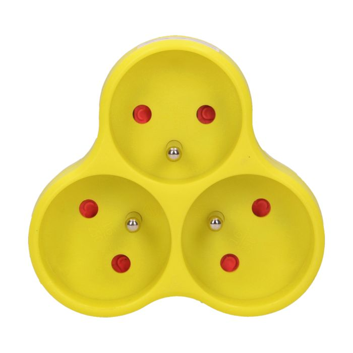 140893 - Triple socket outlet, turquoise Three-socket splitter with grounding, suitable for any interior where additional sockets are required.