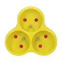 140893 - Triple socket outlet, turquoise Three-socket splitter with grounding, suitable for any interior where additional sockets are required.