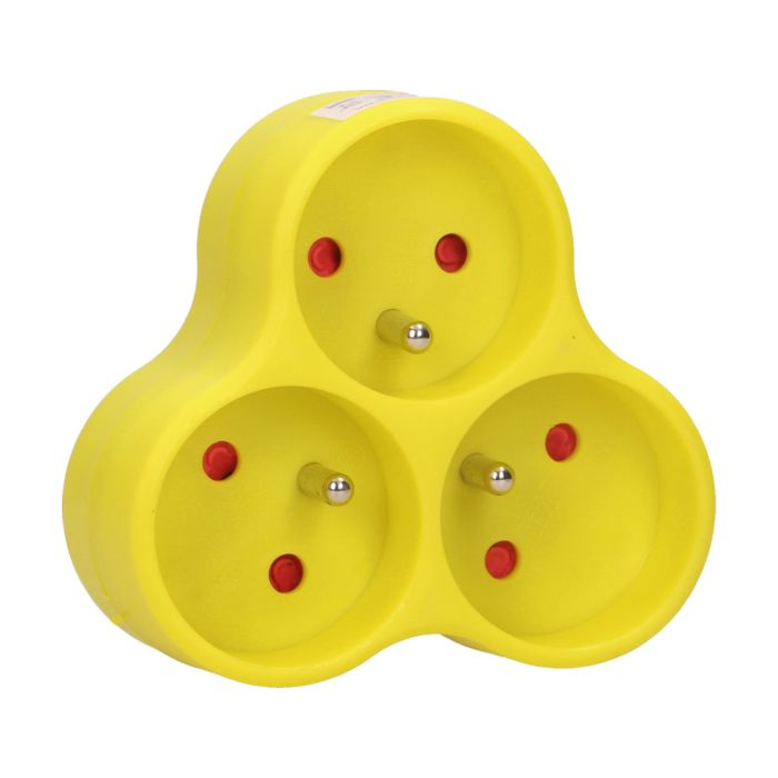 140893 - Triple socket outlet, turquoise Three-socket splitter with grounding, suitable for any interior where additional sockets are required.