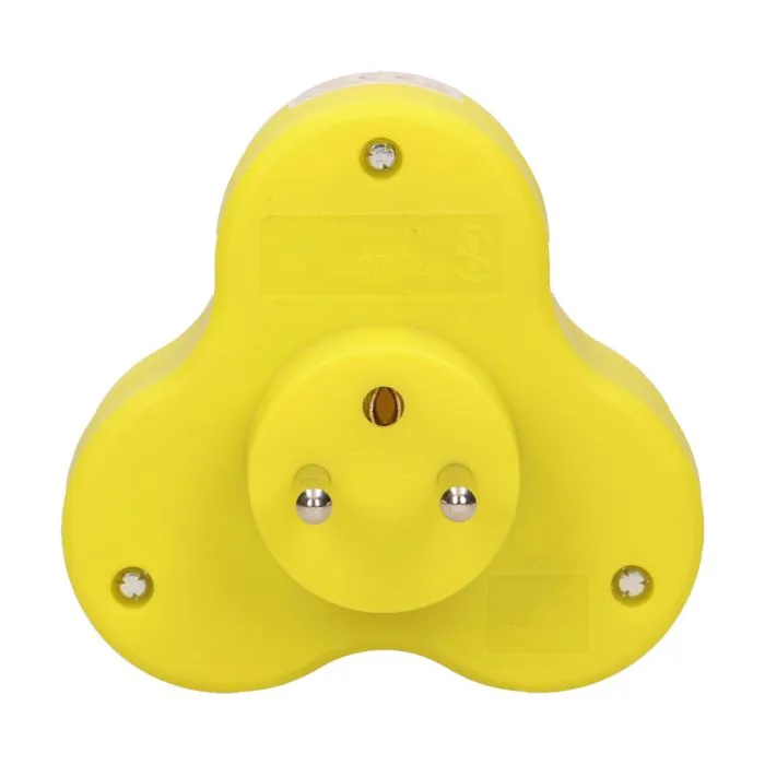 140893 - Triple socket outlet, turquoise Three-socket splitter with grounding, suitable for any interior where additional sockets are required.