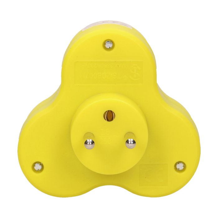 140893 - Triple socket outlet, turquoise Three-socket splitter with grounding, suitable for any interior where additional sockets are required.