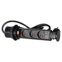 141116 - Pop up Ø6cm desk socket, black with 1.8m cable and locking system, 3x2P+E