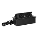 141114 - Set of furniture sockets REDE, 2x2P+E, 2xUSB with 1.5m cable, black