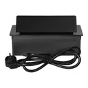 141114 - Set of furniture sockets REDE, 2x2P+E, 2xUSB with 1.5m cable, black