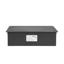 141112 - Recessed furniture connection panel NOEN for module sockets, black composed of an empty aluminium case and an integrated PVC frame; can house 3 NOEN socket or port modules, 45x45mm each