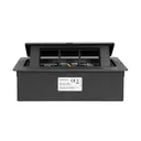 141112 - Recessed furniture connection panel NOEN for module sockets, black composed of an empty aluminium case and an integrated PVC frame; can house 3 NOEN socket or port modules, 45x45mm each