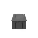 141112 - Recessed furniture connection panel NOEN for module sockets, black composed of an empty aluminium case and an integrated PVC frame; can house 3 NOEN socket or port modules, 45x45mm each