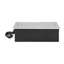 141111 - Recessed furniture connection panel NOEN for module sockets, silver composed of an empty aluminium case and an integrated PVC frame; can house 3 NOEN socket or port modules, 45x45mm each