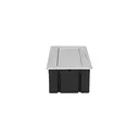 141111 - Recessed furniture connection panel NOEN for module sockets, silver composed of an empty aluminium case and an integrated PVC frame; can house 3 NOEN socket or port modules, 45x45mm each