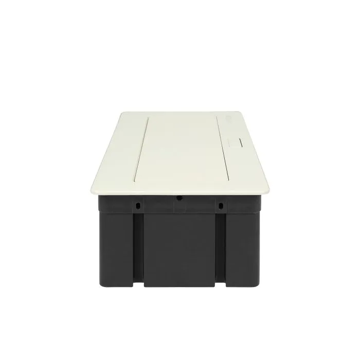 141110 - Recessed furniture connection panel NOEN for module sockets, white composed of an empty aluminium case and an integrated PVC frame; can house 3 NOEN socket or port modules, 45x45mm each