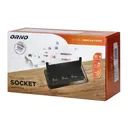 141104 - Recessed furniture socket 3x2P+E (Schuko) with 1.5m cable and anti-dust brush
