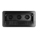 141104 - Recessed furniture socket 3x2P+E (Schuko) with 1.5m cable and anti-dust brush