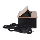 141101 - Recessed furniture socket with two USB chargers and 1.5m long cable, gold 230V AC/ 50 Hz; 2 x 2P+E (Schuko); 3600W; USB output: 5V DC/2,1A; available colors: gold