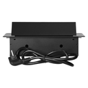 141100 - Recessed furniture socket with flat milled edge, USB charger and 1.5m cable, 2x2P+E (Schuko), 2x USB (type A+C; 3.6A), black