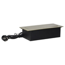 141092 - Recessed furniture sockets, brass color in a housing with a flat edge and a 1.5 m cable, 3x2P+E (Schuko)
