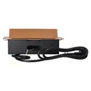 141091 - Recessed furniture sockets, gold in a housing with a flat edge and a 1.5 m cable, 3x2P+E (Schuko)