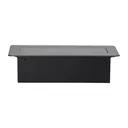 141087 - Recessed furniture sockets, graphite in housing with flat edge, 3x2P+E (Schuko), no cable included