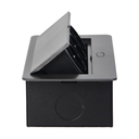 141087 - Recessed furniture sockets, graphite in housing with flat edge, 3x2P+E (Schuko), no cable included