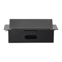141087 - Recessed furniture sockets, graphite in housing with flat edge, 3x2P+E (Schuko), no cable included