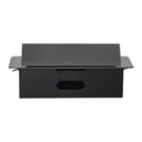 141087 - Recessed furniture sockets, graphite in housing with flat edge, 3x2P+E (Schuko), no cable included