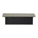 141086 - Recessed furniture sockets, brass color in housing with flat edge, 3x2P+E (Schuko), no cable included
