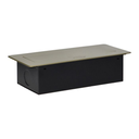 141086 - Recessed furniture sockets, brass color in housing with flat edge, 3x2P+E (Schuko), no cable included