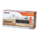 141085 - Recessed furniture sockets, gold in housing with flat edge, 3x2P+E (Schuko), no cable included
