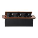 141085 - Recessed furniture sockets, gold in housing with flat edge, 3x2P+E (Schuko), no cable included