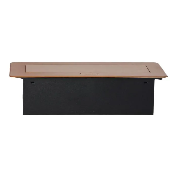 141085 - Recessed furniture sockets, gold in housing with flat edge, 3x2P+E (Schuko), no cable included