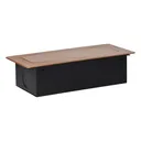 141085 - Recessed furniture sockets, gold in housing with flat edge, 3x2P+E (Schuko), no cable included