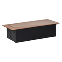 141085 - Recessed furniture sockets, gold in housing with flat edge, 3x2P+E (Schuko), no cable included