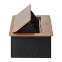 141085 - Recessed furniture sockets, gold in housing with flat edge, 3x2P+E (Schuko), no cable included
