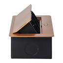 141085 - Recessed furniture sockets, gold in housing with flat edge, 3x2P+E (Schuko), no cable included