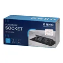 141080 - Recessed furniture socket with flat edge, 3x2P+E (Schuko), black