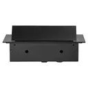 141080 - Recessed furniture socket with flat edge, 3x2P+E (Schuko), black