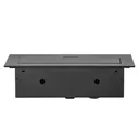 141080 - Recessed furniture socket with flat edge, 3x2P+E (Schuko), black