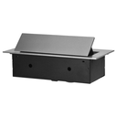 141079 - Recessed furniture socket with flat edge, 3x2P+E (Schuko), silver