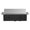 141079 - Recessed furniture socket with flat edge, 3x2P+E (Schuko), silver