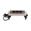 141074 - Recessed furniture socket with 1.8m cable 3 x 230V AC/16A; 3680W; IP20; cabel lenght 1,8 m