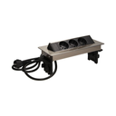 141074 - Recessed furniture socket with 1.8m cable 3 x 230V AC/16A; 3680W; IP20; cabel lenght 1,8 m